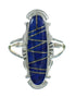 Authentic Sterling Silver Southwest Lapis Inlay Ring Size 5-1/2 YX66938